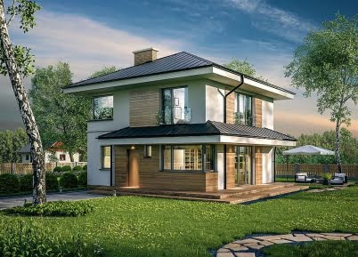 Проект дома из пеноблока «Солнечный»
